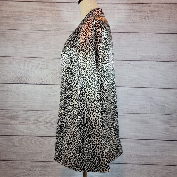 NINE West Leopard Print Blazer Tan & Black Size Small - Picture 5 of 12
